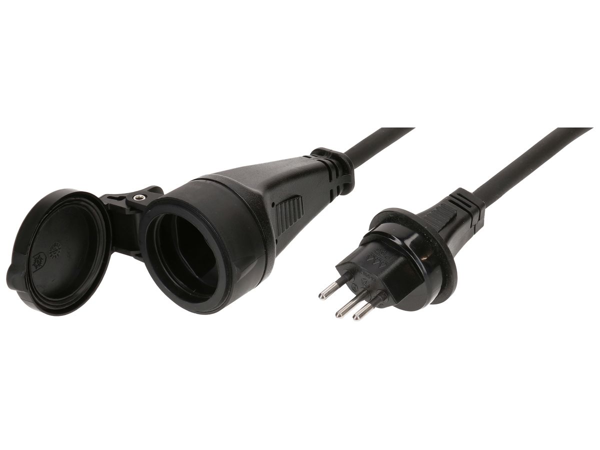 Verlängerungskabel MH Gummi 10A 230V 3×1.5mm² T13/T13 5m IP55 sz