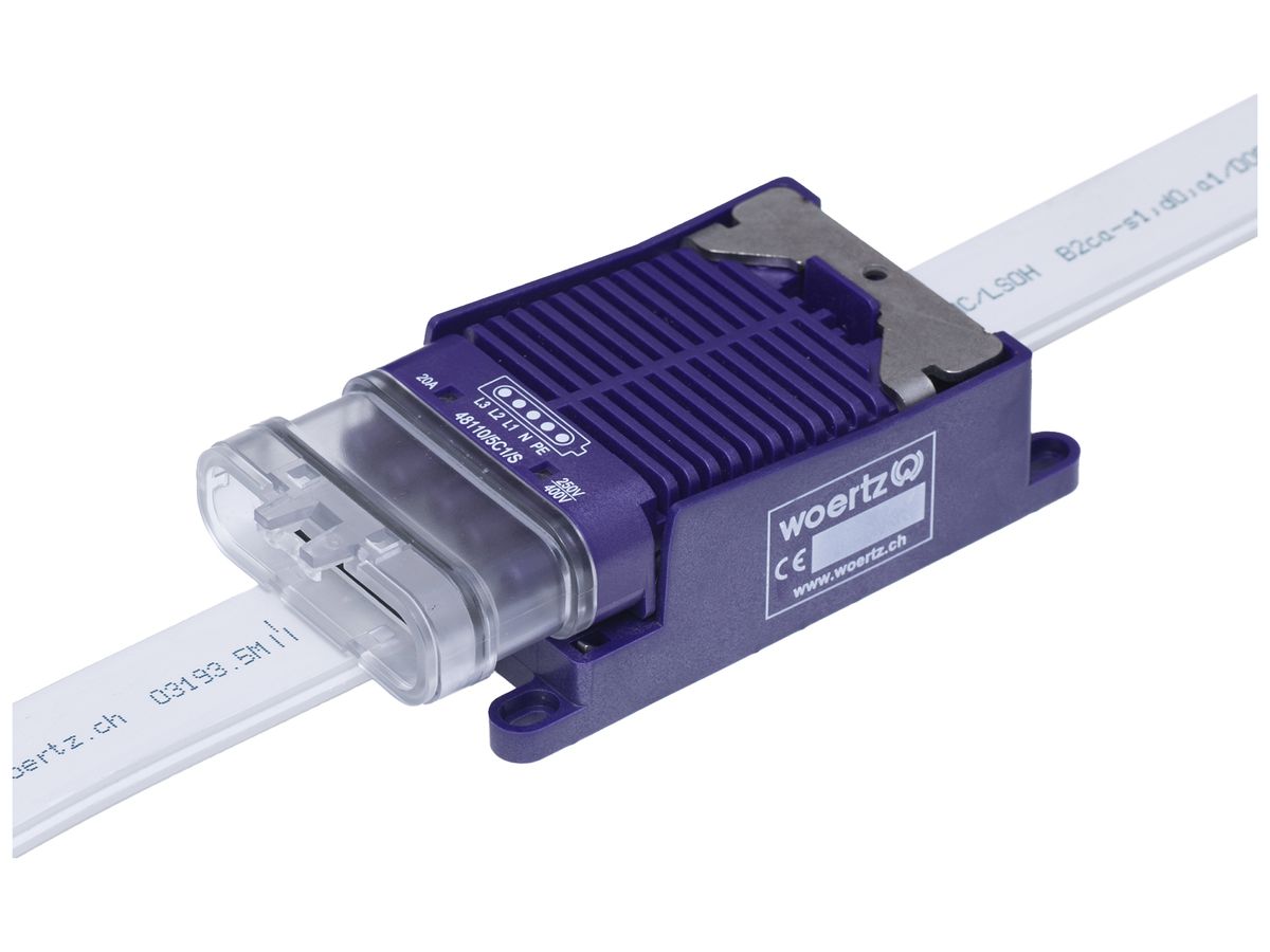 Schnellanschlussdose Woertz für Flachkabel Power 5×2.5mm² IP68 5P C1