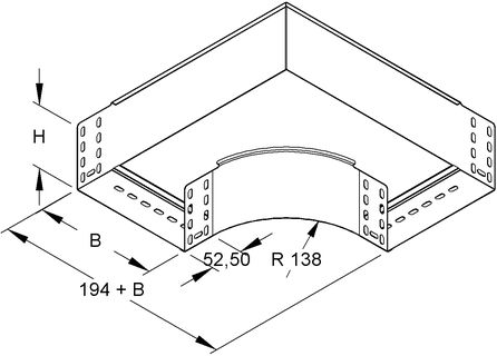 Kabelkanal-Bögen horizontal