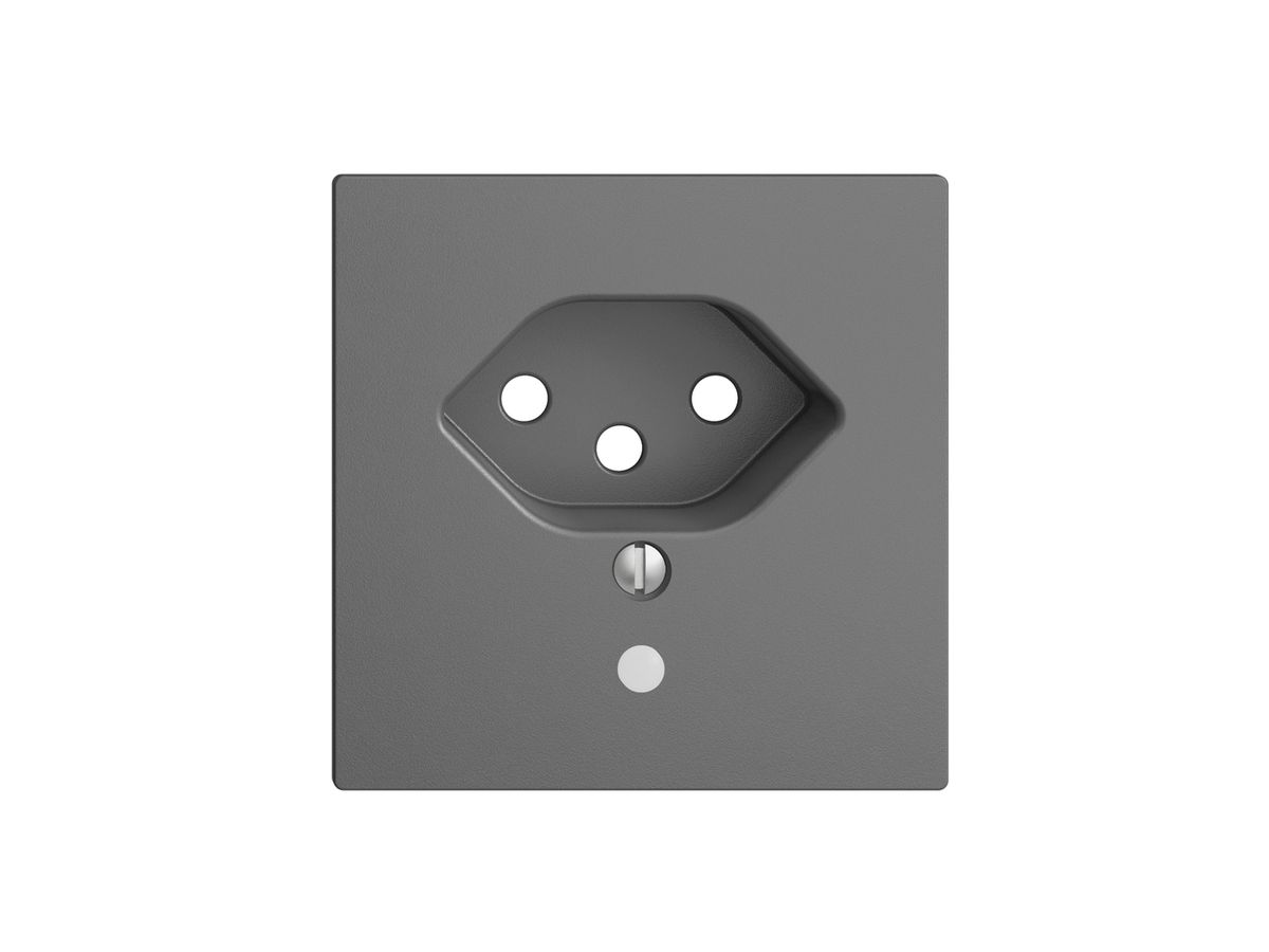 Frontplatte EDIZIOdue T13 dunkelgrau 60×60mm mit Linse