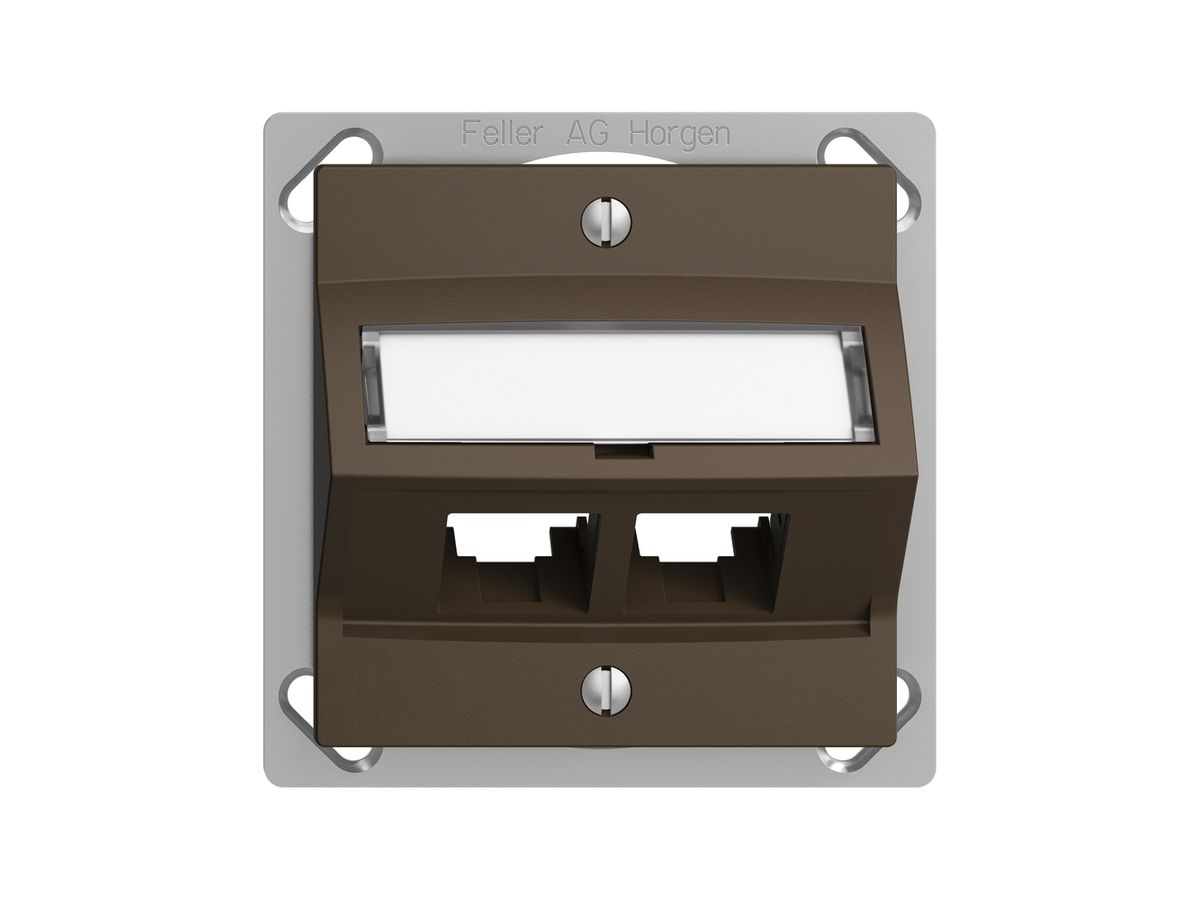 EB-Montageset S-One EDIZIOdue FM.TE für 2×RJ45 schräg, coffee