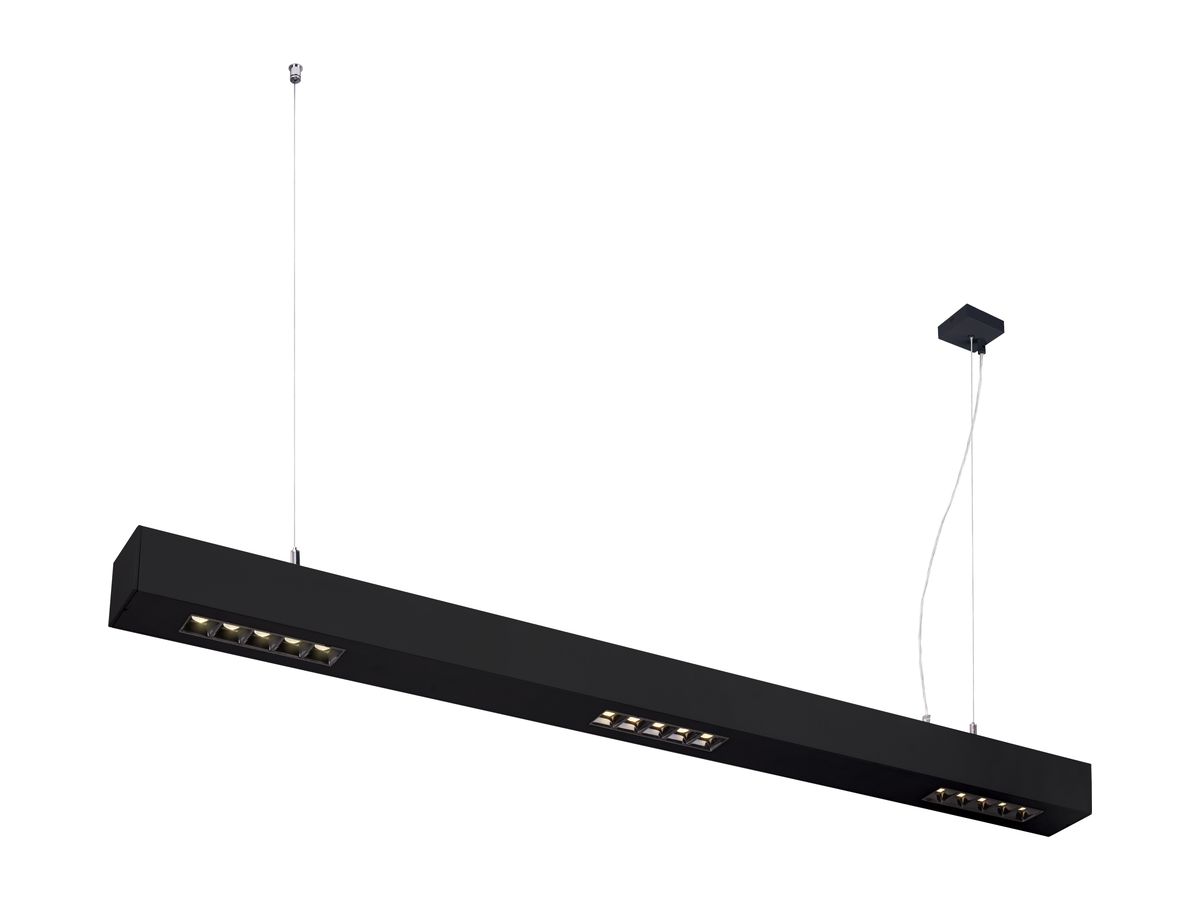 LED-Pendelleuchte SLV Q-LINE PD BAP 45W 4000K 2300lm 1000×60×60  30° schwarz