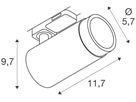 Spot SLV GRIP L GU10 1×6W DIM AD3PH Ø57mm schwarz
