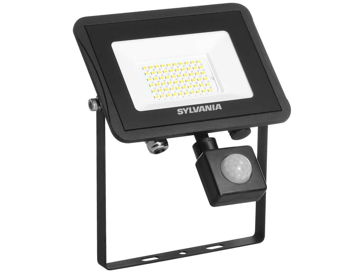 LED-Strahler Sylvania START FLOOD PIR 43W 5000lm 830 IP65 110° 201×156mm schwarz