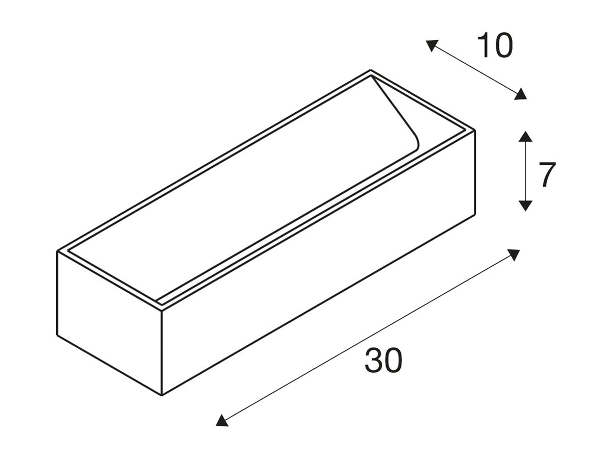 LED-Wandleuchte SLV LOGS IN L 17W 1100lm 3000K 300×100×70mm schwarz/gold