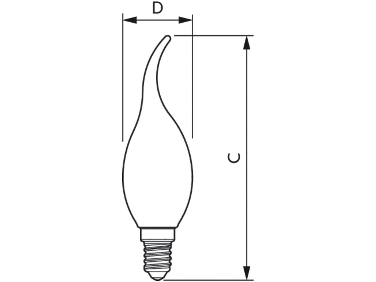 LED-Lampe Philips MAS LEDCandle E14 3.4W 470lm 2200…2700K DIM Tropfen