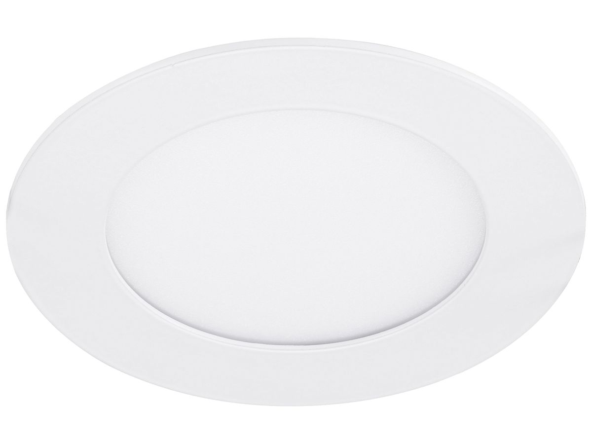 LED-Downlight Sylvania Flat 108 7W 550lm 3000K IP44 120° DIM 120mm weiss
