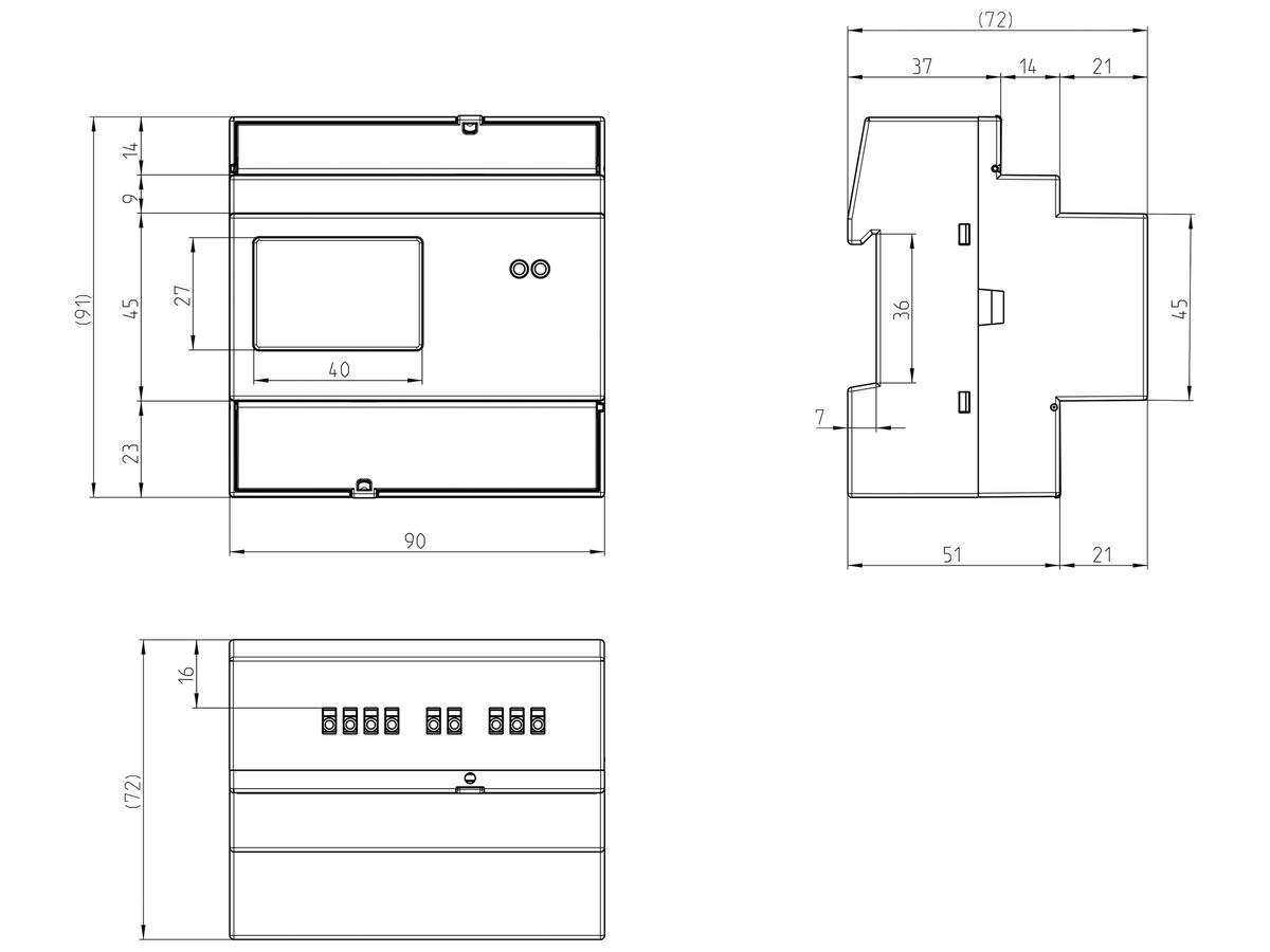 REG-Energiezähler EMU Professional II 3×5A indirekt MID S0 LoRa