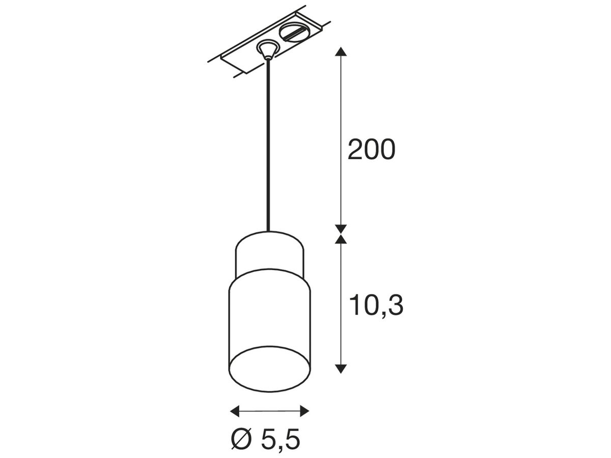 Pendelleuchte SLV PURI 2.0 Tube AD1PH GU10 1×6W DIM Ø55mm weiss