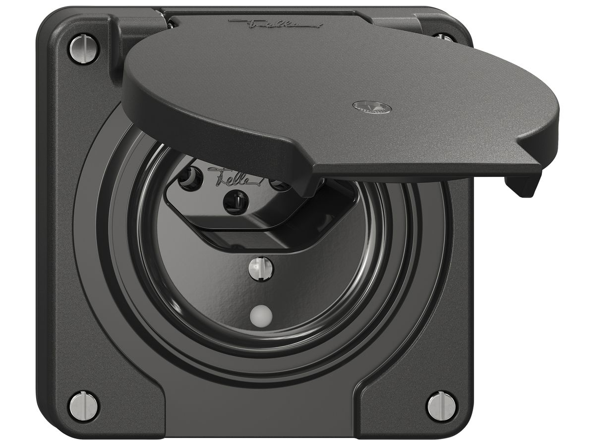 Steckdose NEVO SNAPFIX® 1×T13 10A 250V beleuchtet 87×87×32mm IP21 sz