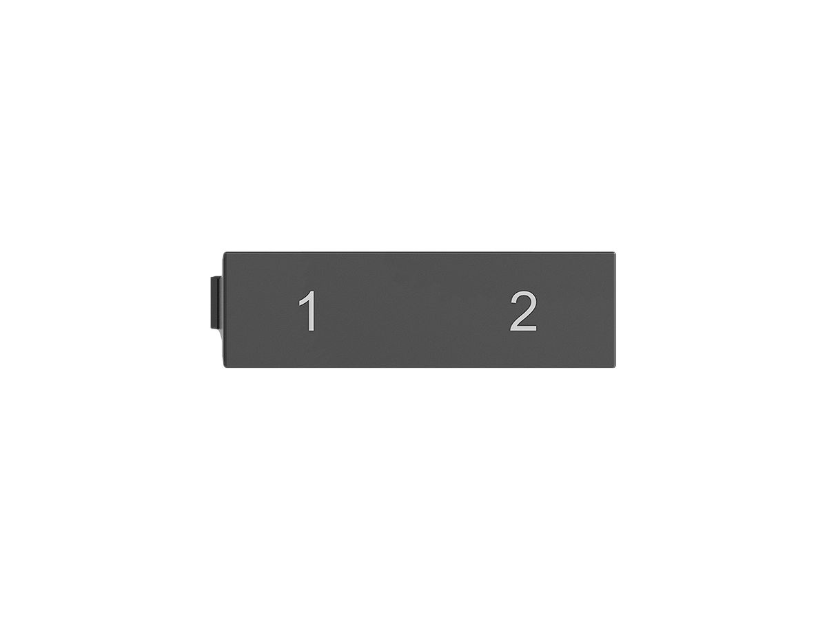 Bezeichnungsschild STANDARDdue 1-2, für Flachauslass, 10 Stk., schwarz