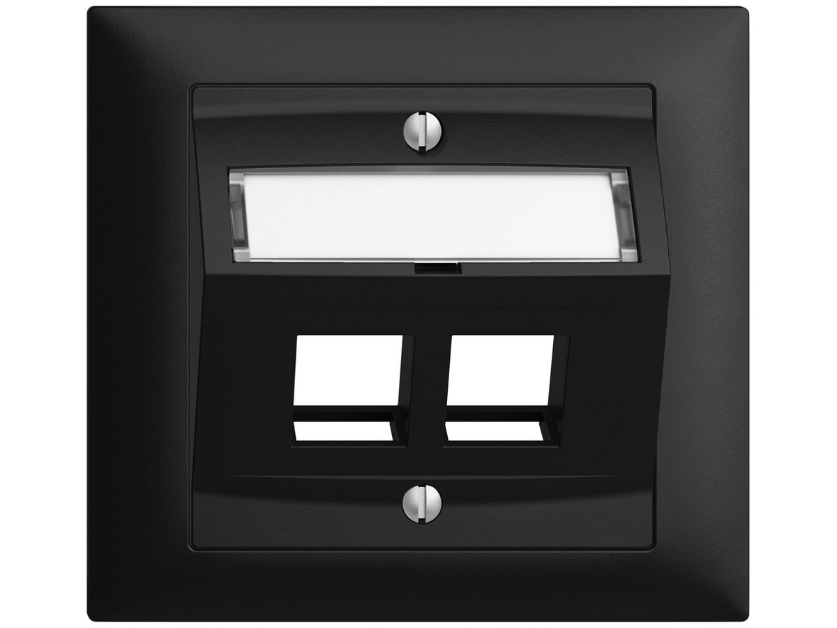 EB-Montageset EDIZIOdue FKE, mit Schrägauslasshaube, für 2×Keystone, schwarz