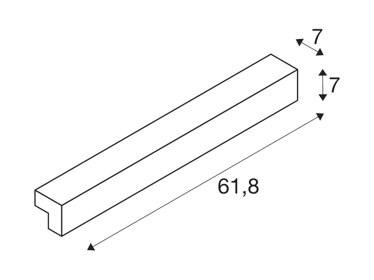 LED-Wandleuchte SLV L-LINE 60 10W 820lm 3000K IP44 618×70×70mm weiss