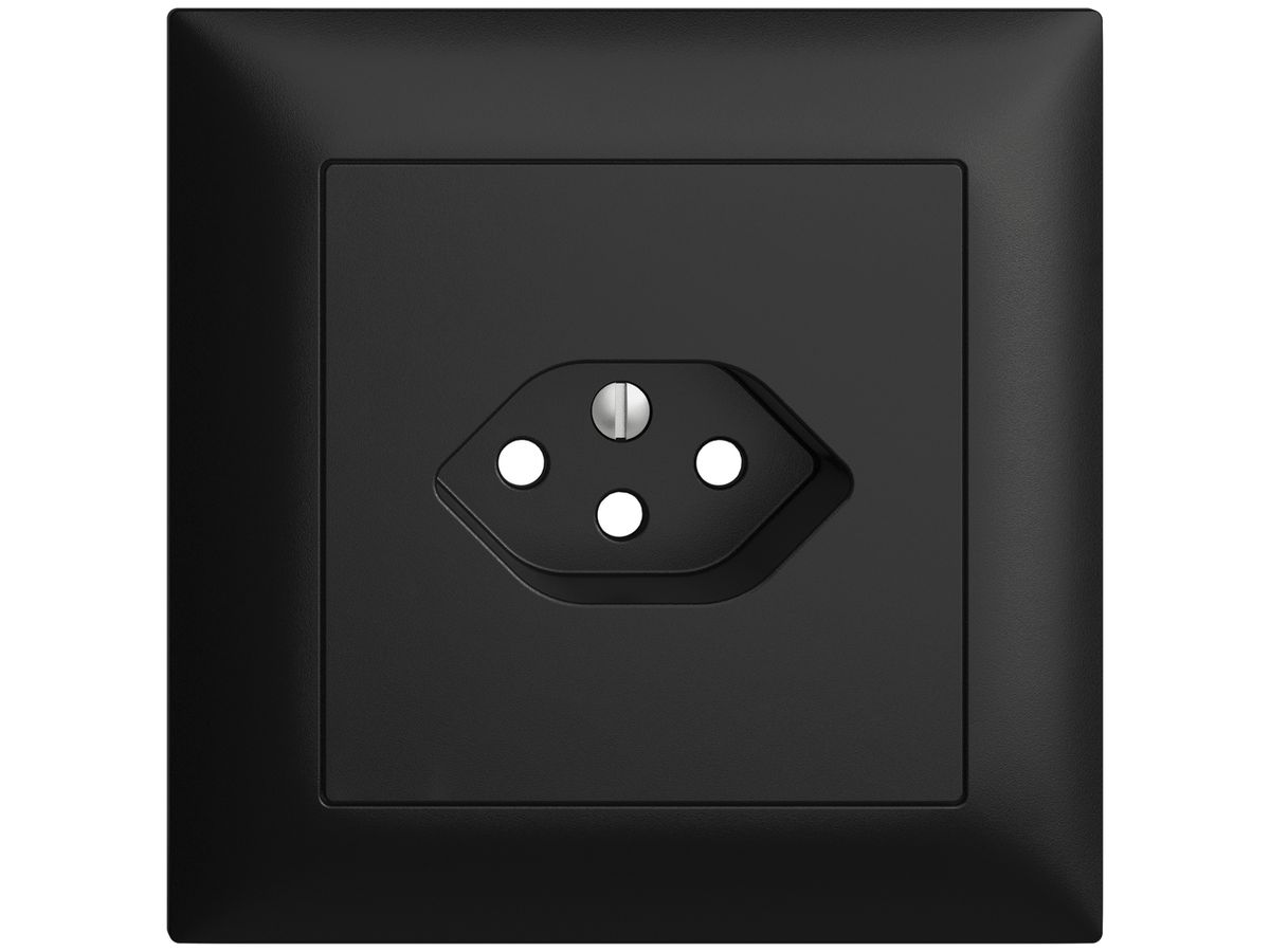 UP-Frontset EDIZIOdue schwarz 88×88mm 1×T13 mit Shutter