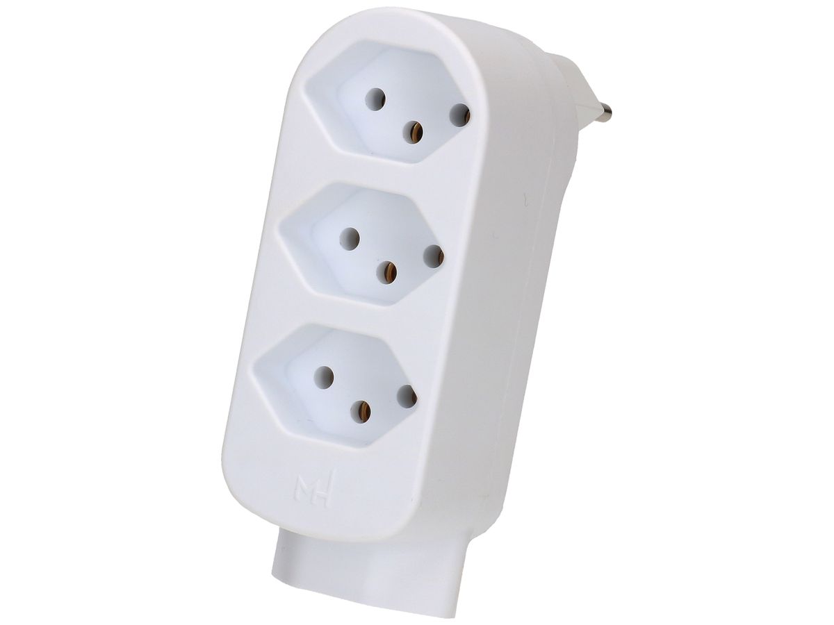 Mehrfach-Stecker MAX HAURI ADAPT SPLIT 10A 4×T13 ws