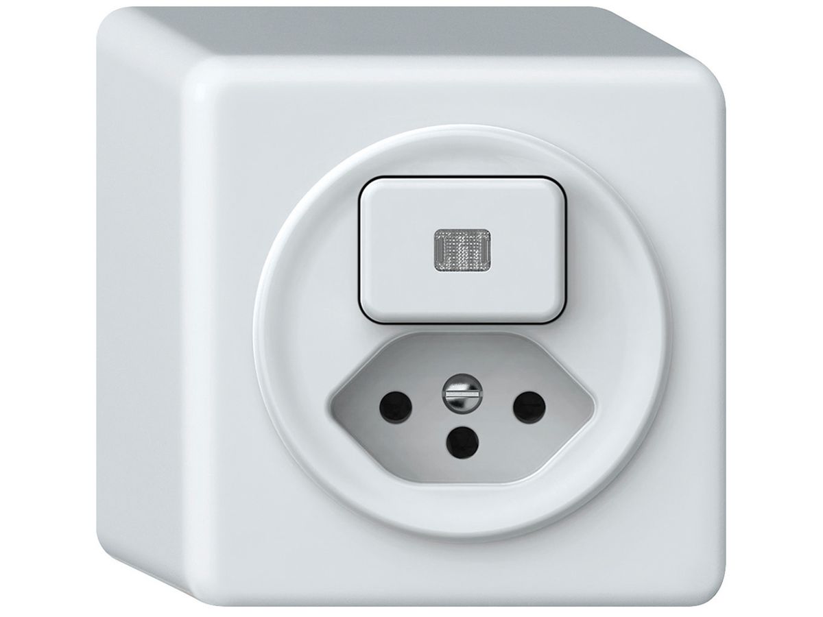 AP-Kombination origin 1×Taste bel.1CO+T13 1P 0<1 10A 230V 88×88×54mm weiss