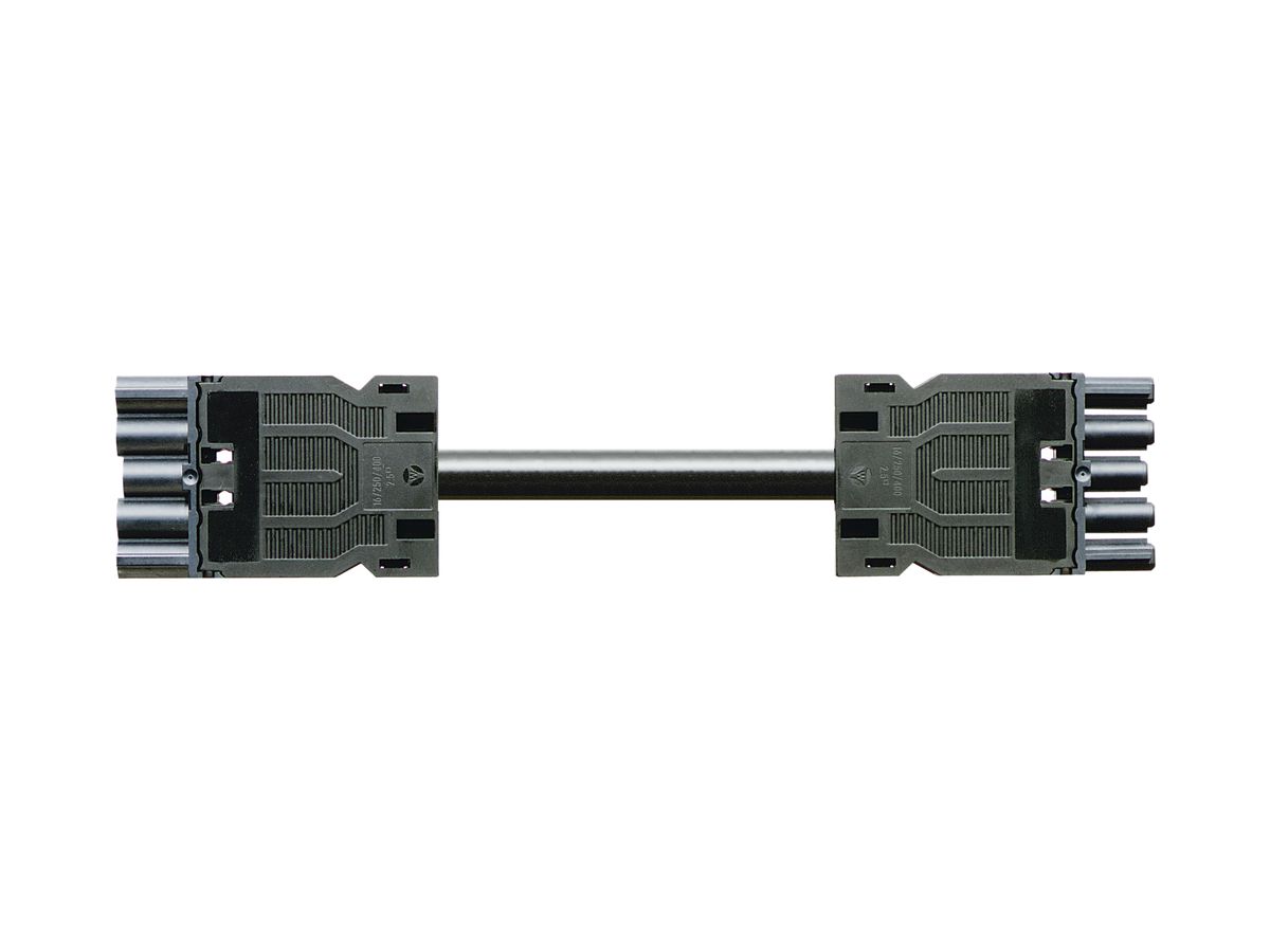 Verlängerung Wieland GST18i5 5×2.5mm² 400V 20A 2m schwarz Stecker-Buchse, Cca