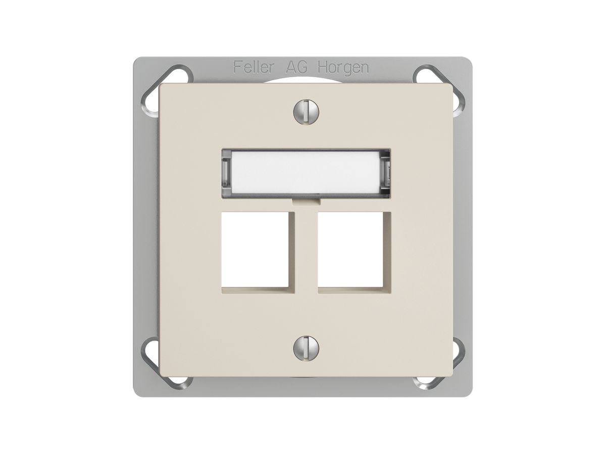 EB-Montageset EDIZIOdue FM.TE, Geradeauslass, für 2×Keystone, crema