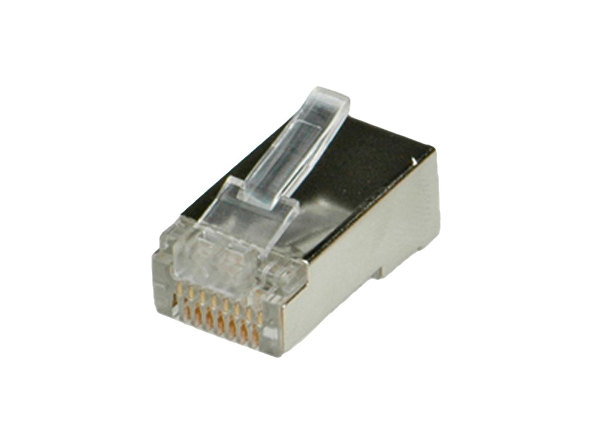 Feldstecker ROLINE Kat.5 RJ45 Geschirmt Crimp Silber 10Stk.