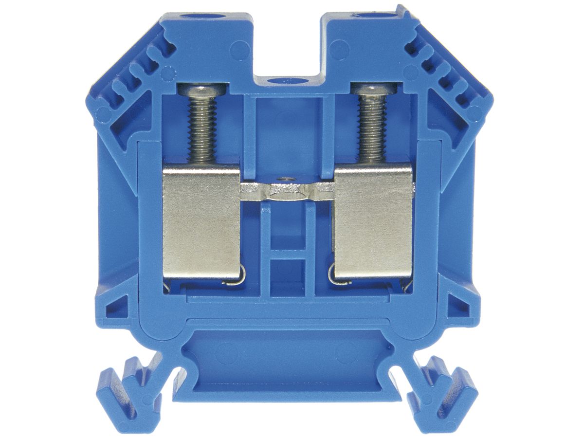 Durchgangs-Reihenklemme Woertz 4…10mm² 57A 1000V Schraubanschluss 2×1 TH35 blau