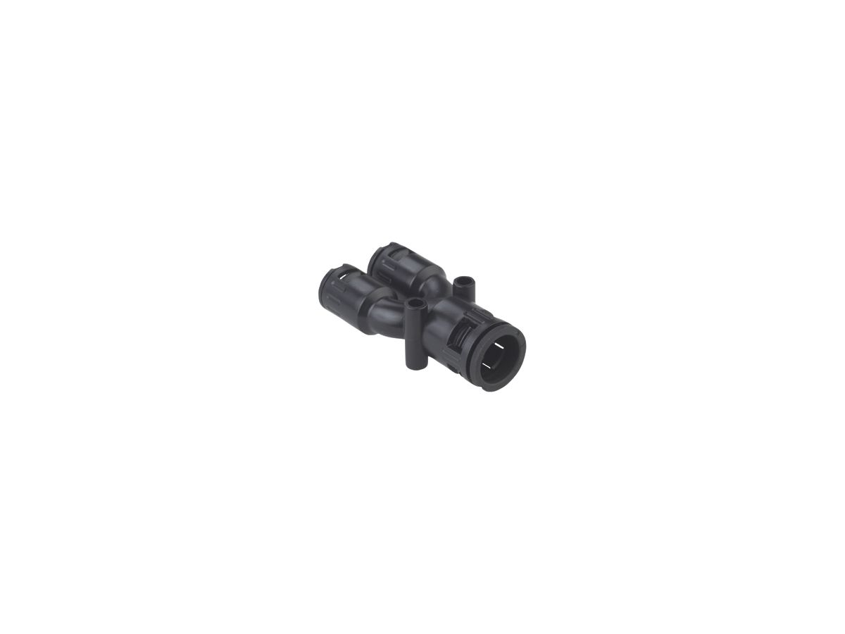 Y-Verteiler AGRO 1×28.5 2×21.2 schwarz, IP67 für ROHRflex