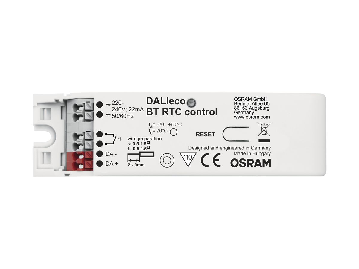 EB-Lichtsteuerung DALIeco BT RTC control, 108×30×21mm