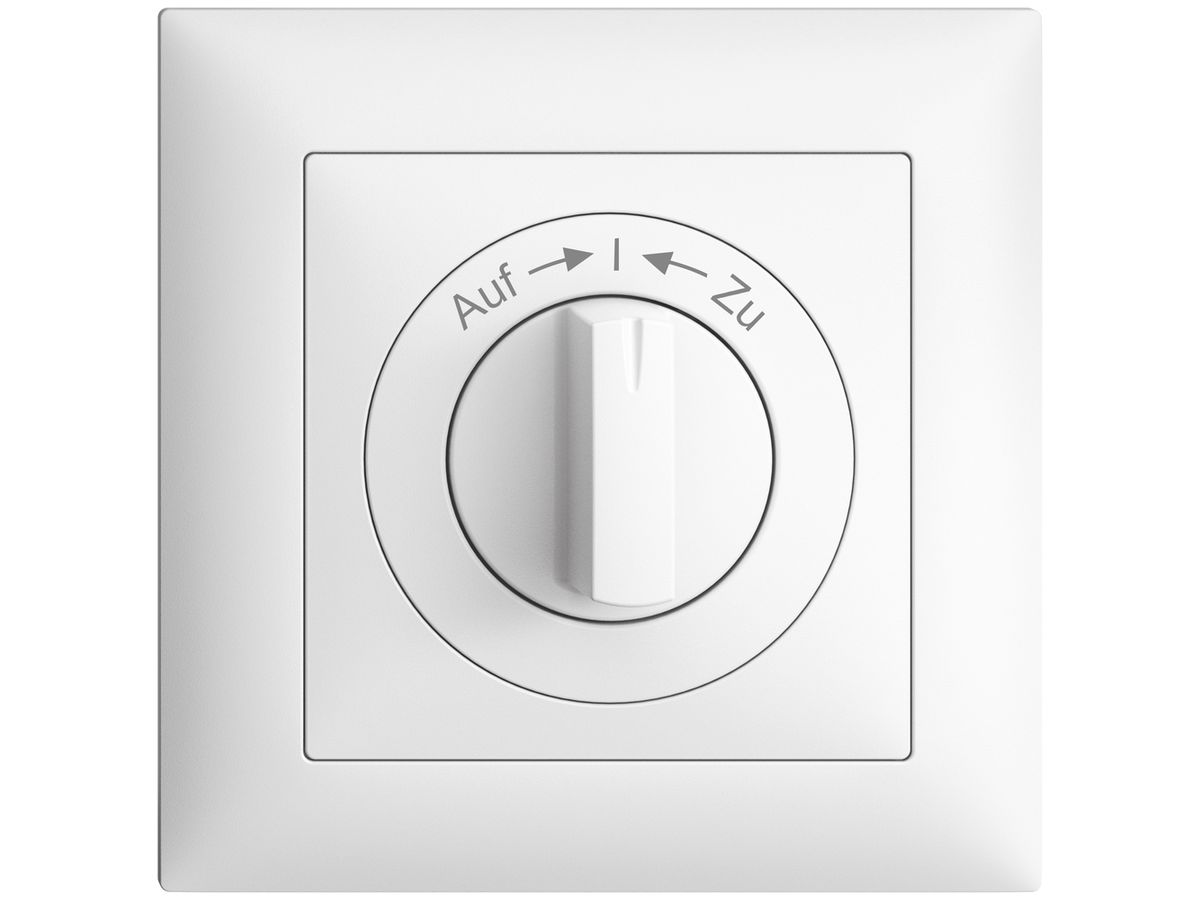 Frontset EDIZIOdue Auf->I<-Zu 88×88mm weiss für Drehschalter