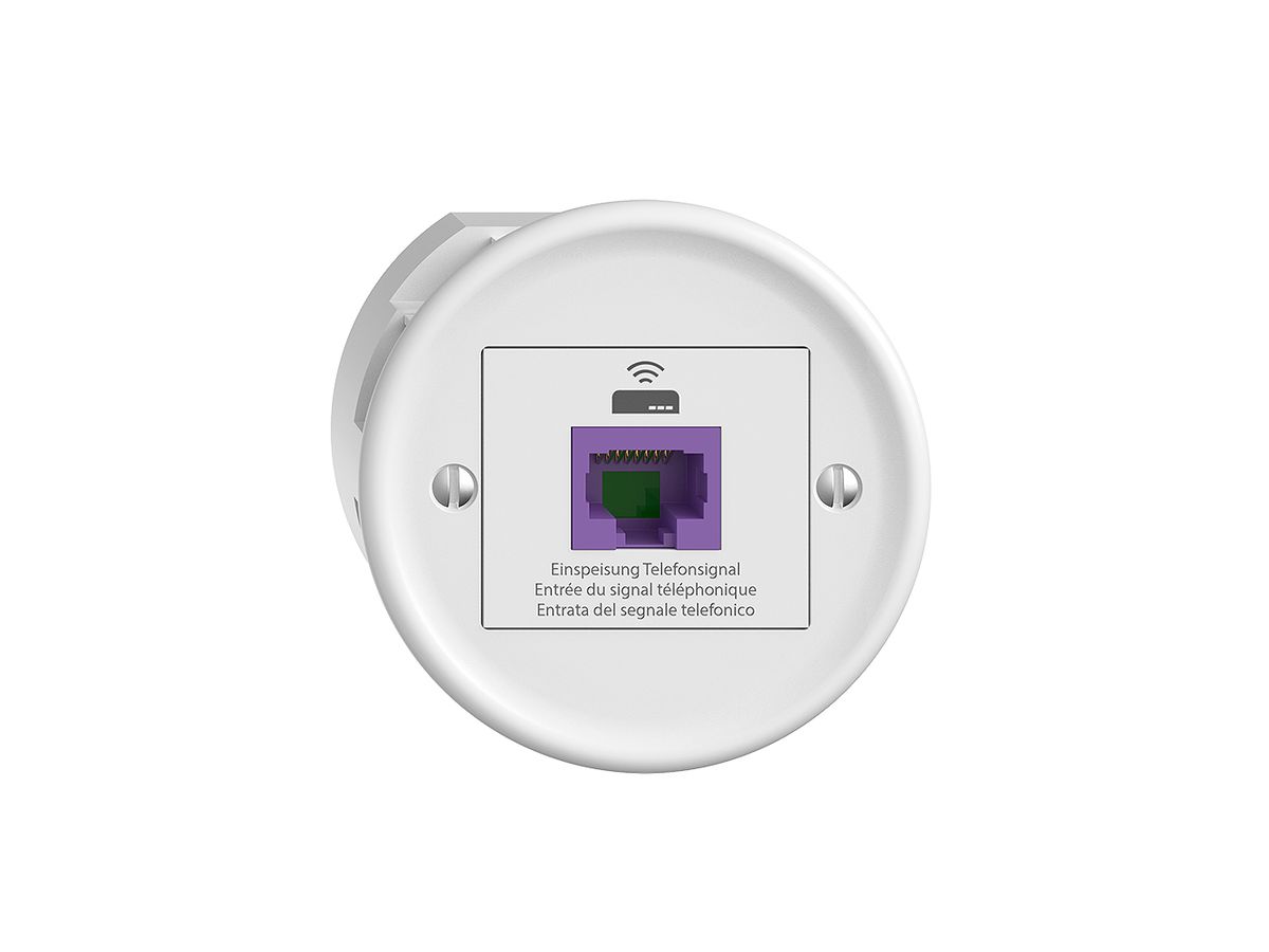 Rückführungsdose STANDARDdue Q 1×RJ45 f.Swisscom VoIP, 8 polig, UTP, weiss