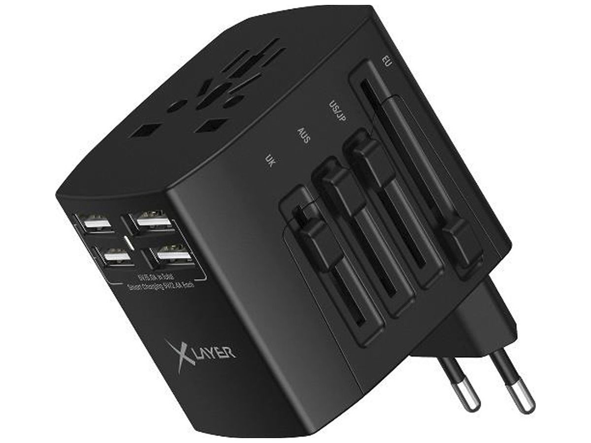 Steckeradapter XLayer International für Stecker-Typen C/A/G/I ≤240VAC/8A