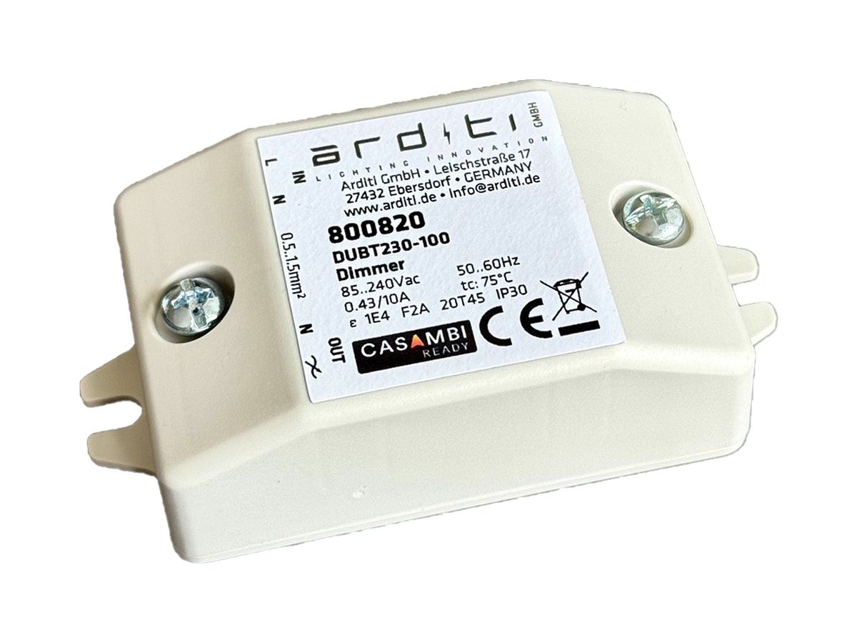 EB-RF-Dimmaktor Elektrogros CASAMBI IP30 100W Bluetooth 38×22×75mm