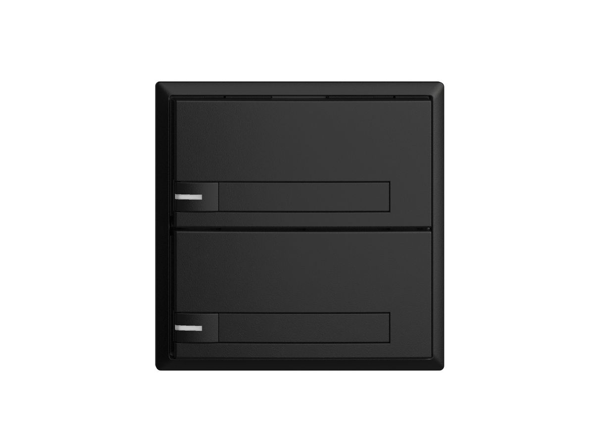 UP-Taster KNX 2-fach EDIZIOdue schwarz RGB mit LED mit Papiereinlage