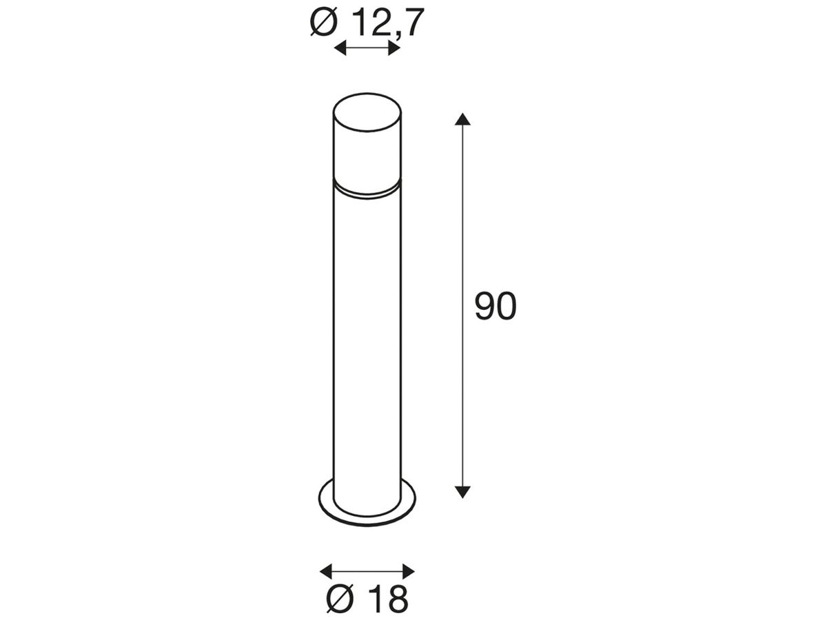 Pollerleuchte SLV ROX ACRYL 90 POLE 20W, E27, IP65, Edelstahl 304, 900mm
