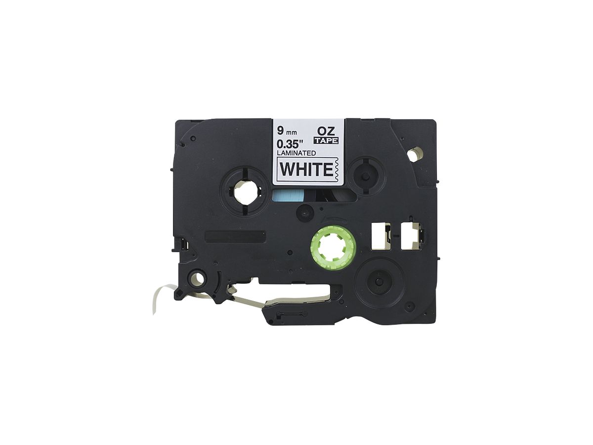 Schriftbandkassette kompatibel zu OZE-221, 9mm×8m, weiss/schwarz
