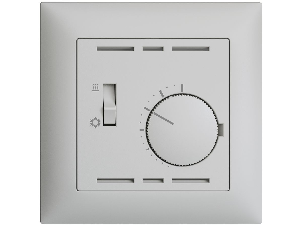UP-Thermostat EDIZIOdue, Schalter Heizen/Kühlen, Tiefe 34mm, 88×88mm, hellgrau