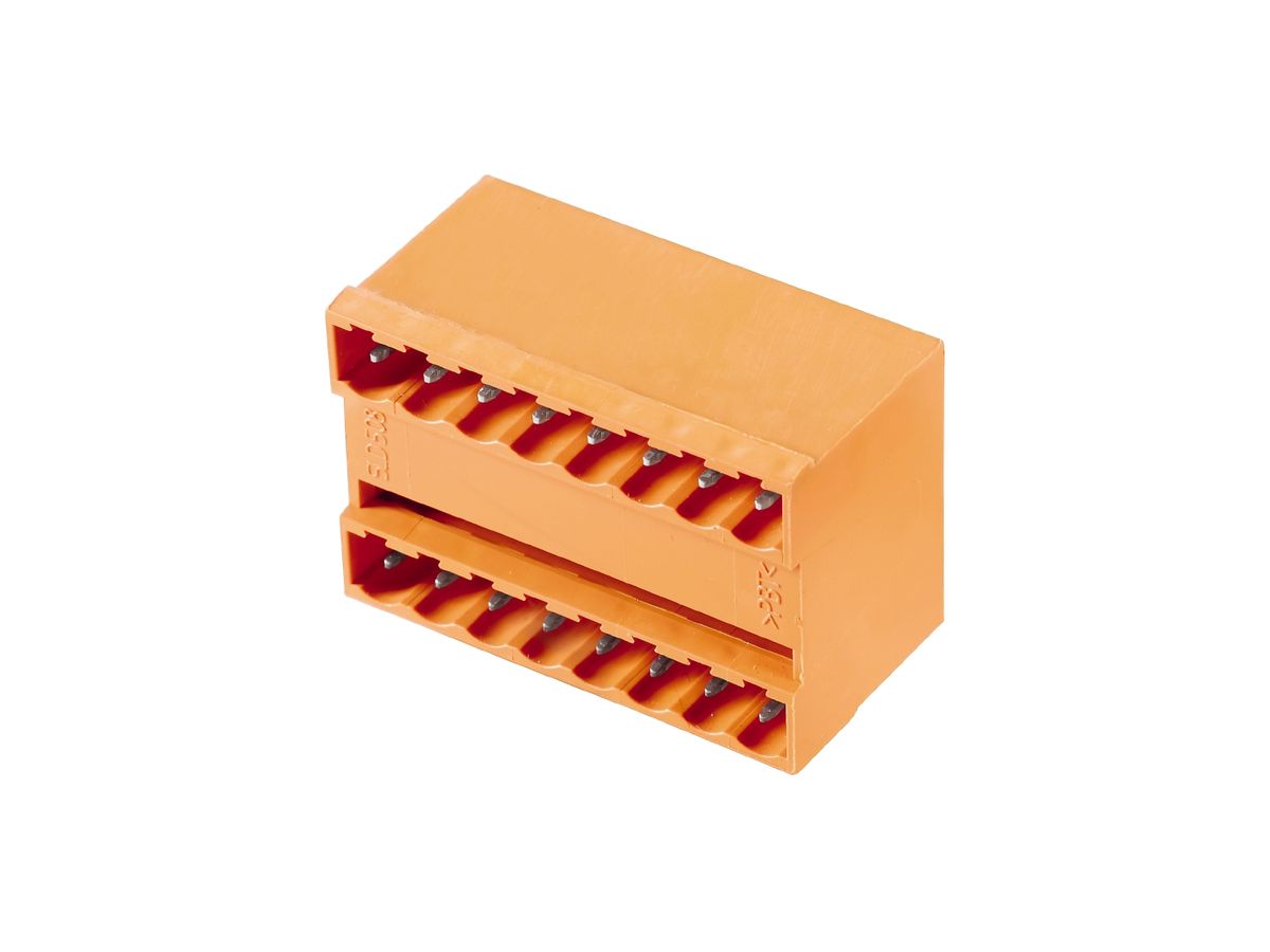 Stiftleiste Weidmüller SLD geschlossen THT 5.08mm 6L 90° 3.2mm verzinnt orange