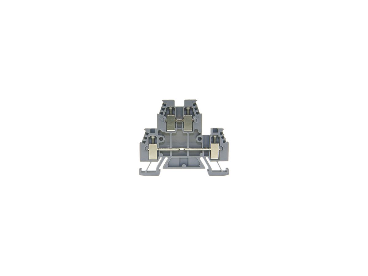 Durchgangs-Reihenklemme Woertz Ex 0.5…6mm² 41A 500V Schraubanschluss 2×2 TH35 bl