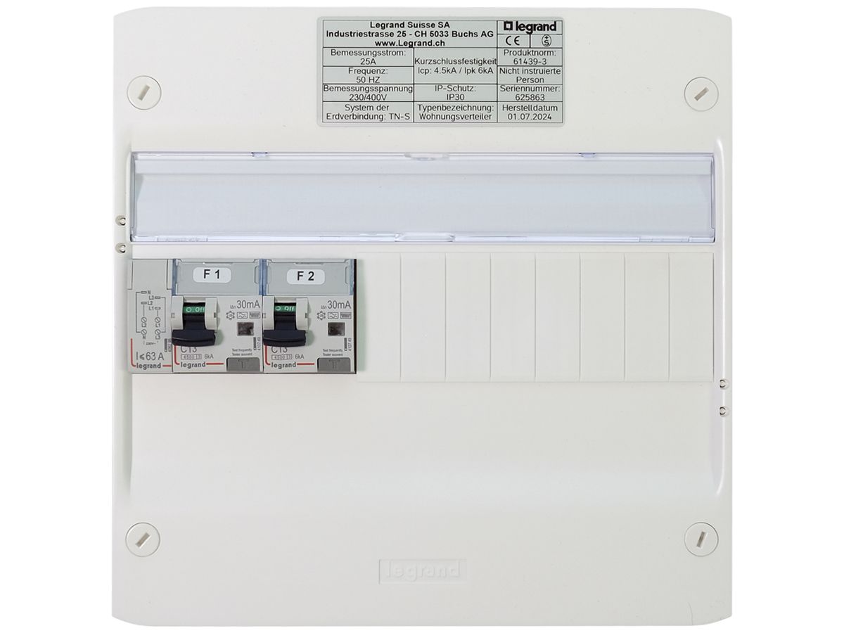 AP-Kleinverteiler Legrand 1-reihig 13 TE weiss