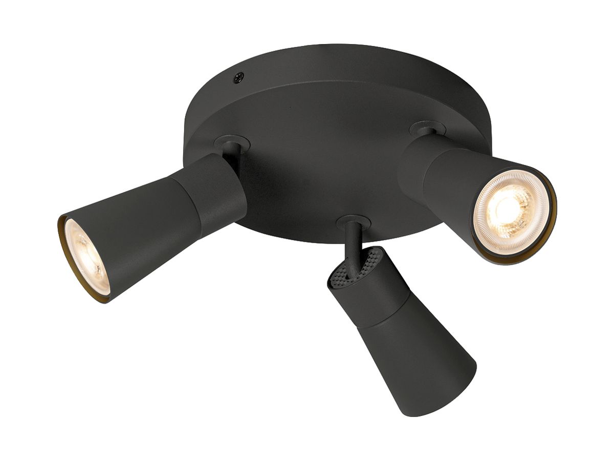 Spot SLV PURI 2.0 Cone CW GU10 3×6W DIM Ø180×113mm schwarz