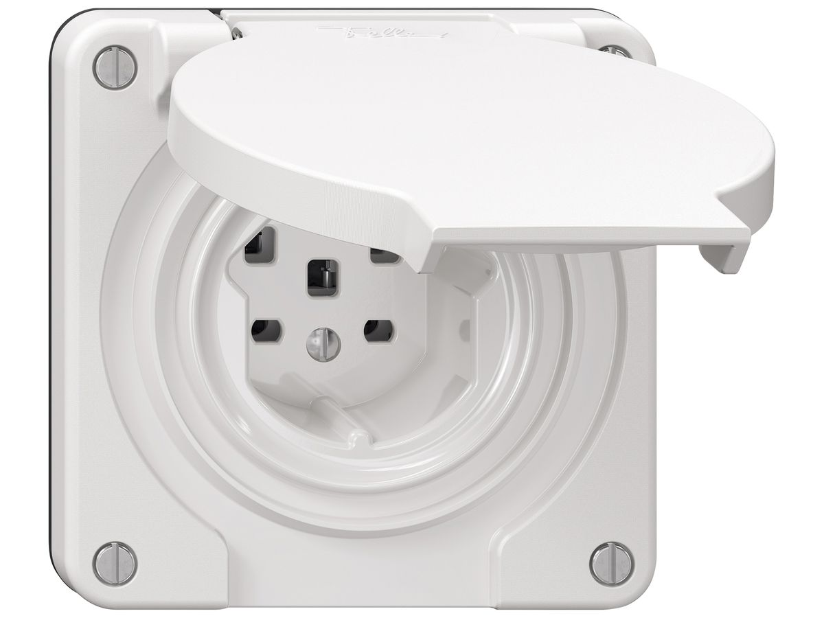 Steckdose NEVO SNAPFIX® 1×T25 16A 440V 87×87×31mm IP21 ws