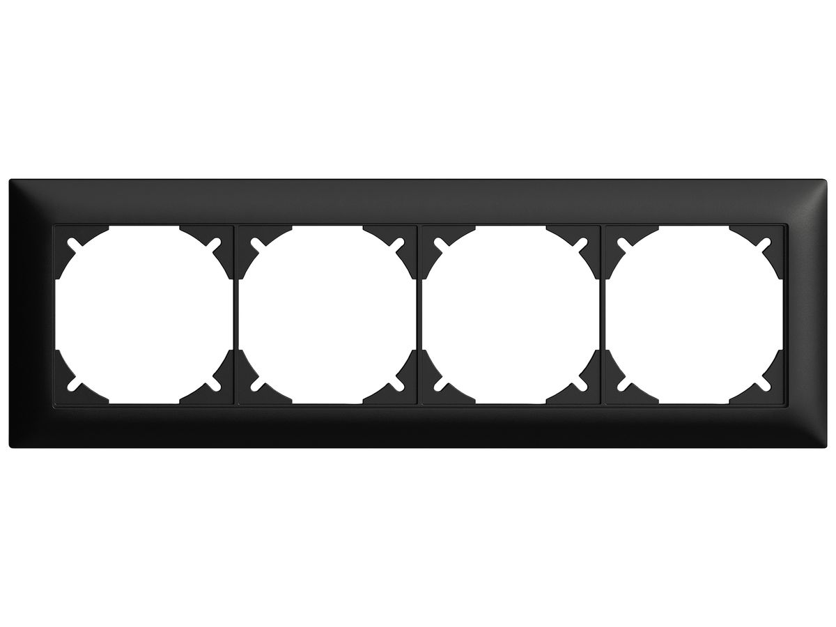 UP-Kopfzeile EDIZIOdue SNAPFIX® 1×4 horizontal 257×77mm schwarz