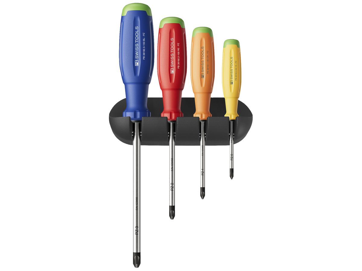 Schraubenzieher-Set PB SwissGrip Evo 4-tlg Wandhalterung