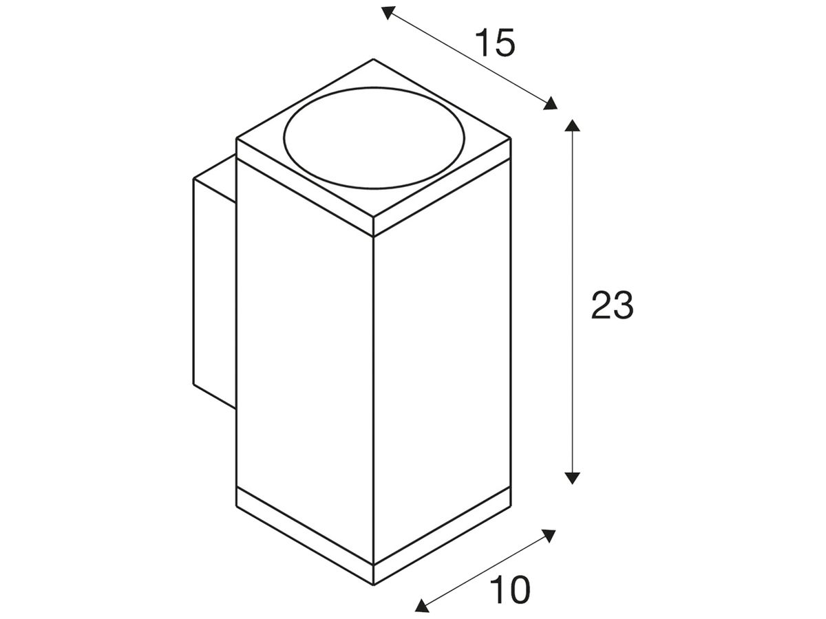 LED-Wandleuchte SLV ENOLA SQUARE UP/DOWN M 19W 1680lm 3000/4000K IP65 anthrazit
