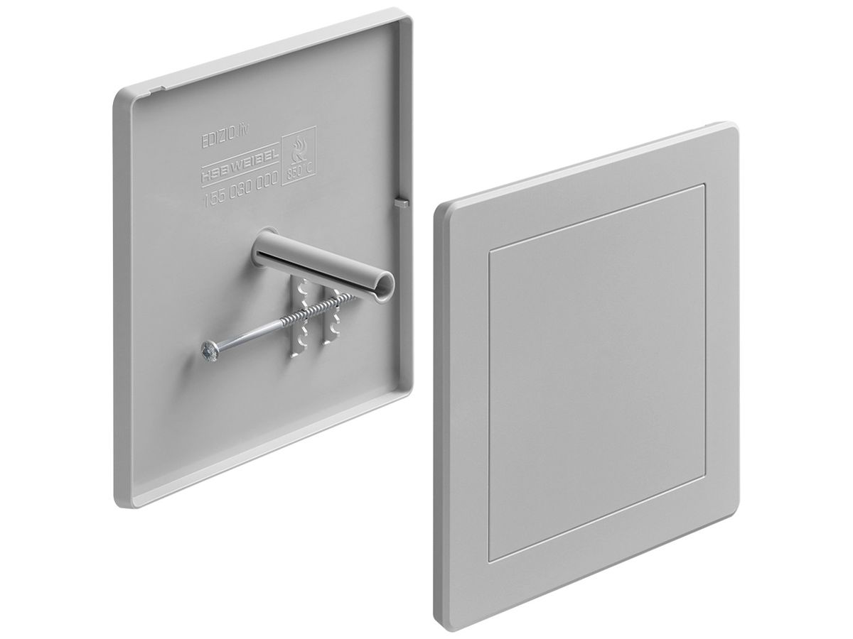 Steckdeckel HSB Weibel 130×130mm Design EDIZIO.liv Kunststoff hellgrau