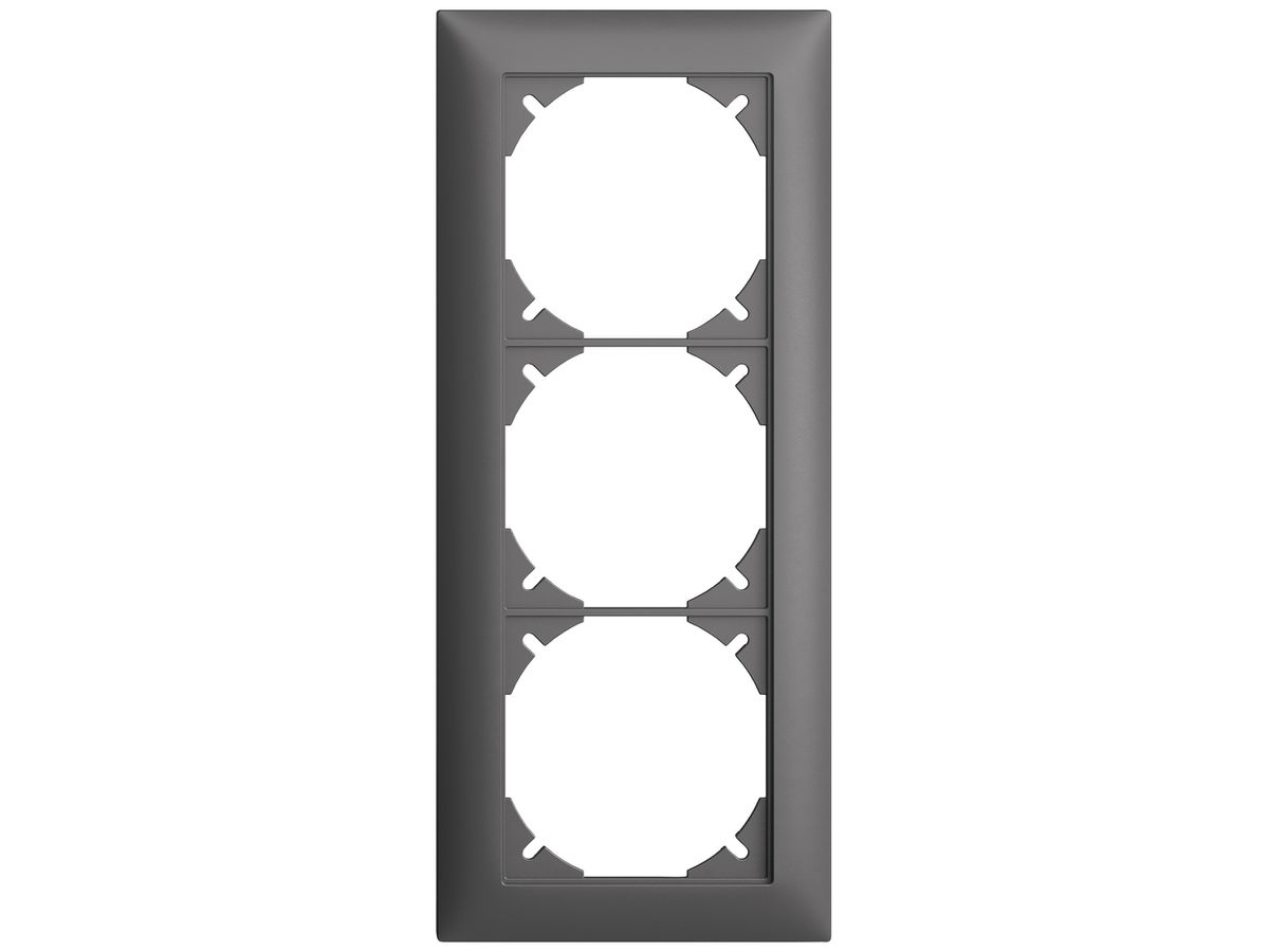 UP-Kopfzeile EDIZIOdue SNAPFIX® 3×1 vertikal 88×208mm dunkelgrau