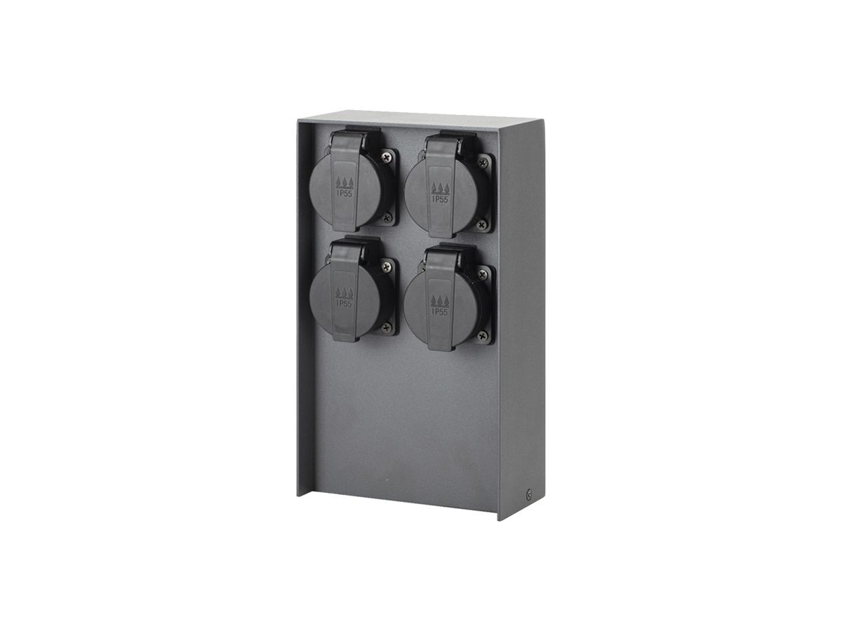 Anschlusssäule einseitig 4×T13 140×70×245mm schwarz