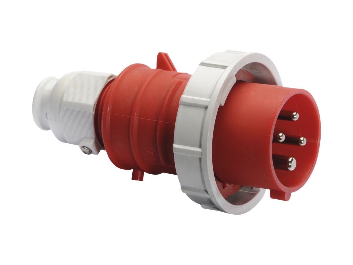 Stecker CEE Bals 4P 16A 400V 6h rot IP67 vernickelt QC.TE-Plus