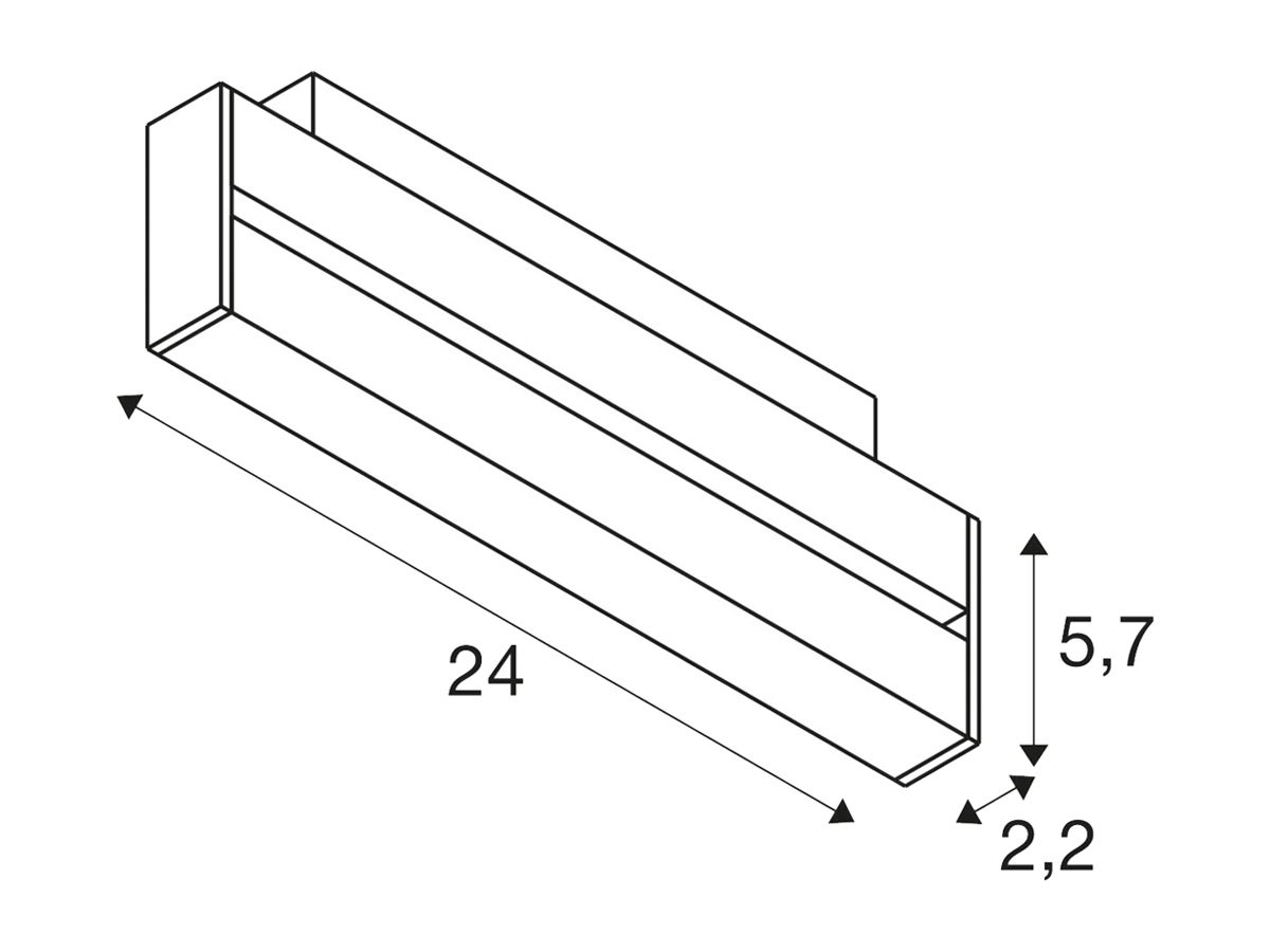 LED-Spot SLV IN-LINE 24 7.3W 650lm 940 35° DALI 48V AD 240×22mm schwarz