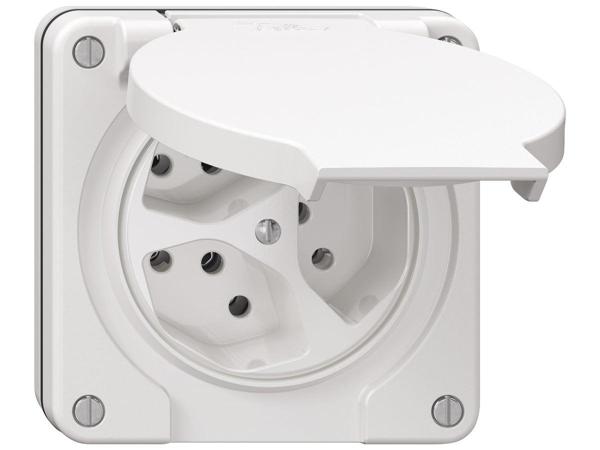 UP-Steckdose NEVO SNAPFIX® 3×T13 10A 250V 87×87×32mm IP21 ws