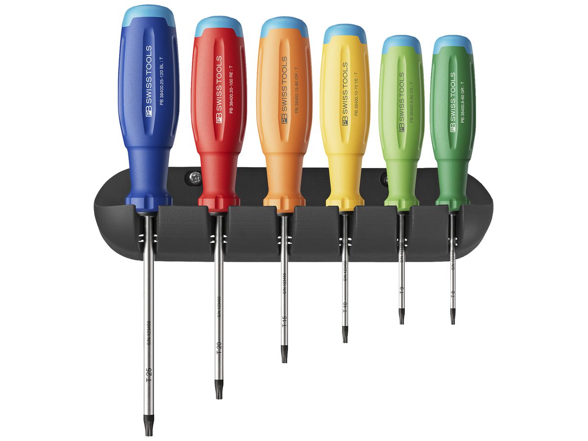 Schraubenzieher-Set PB SwissGrip Evo 6-tlg Wandhalterung