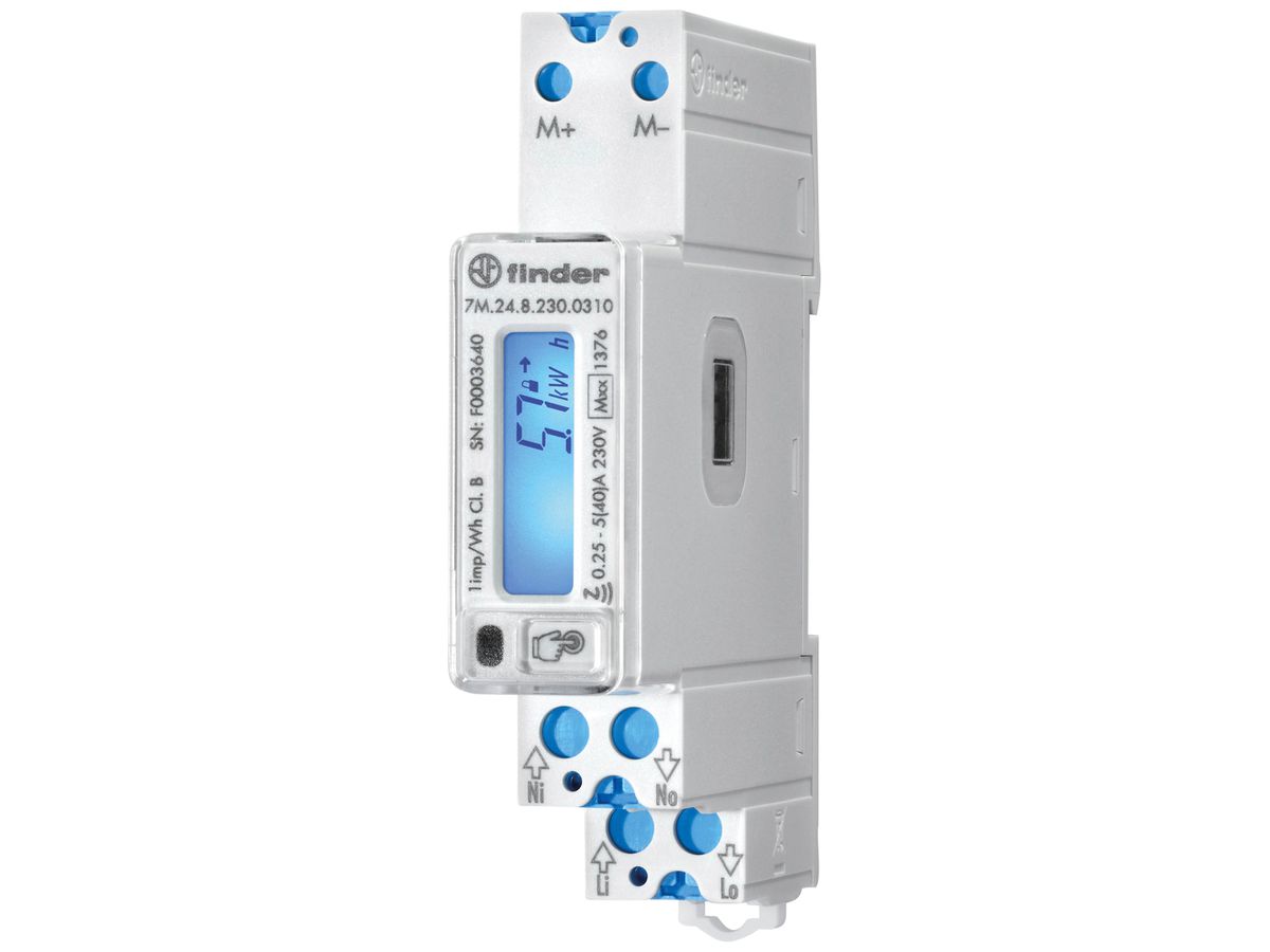 REG-Energiezähler FINDER 7M.24 1L direkt 40A elektrisch M-Bus S0 MID-EU